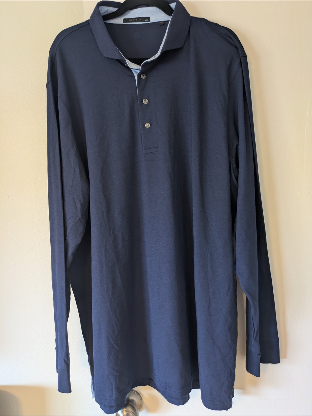 Greyson Men's Long-Sleeve Polo - Navy Blue- XXL (NWOT)